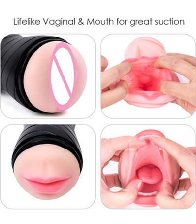 Male double-hole jet cup masturbation cup