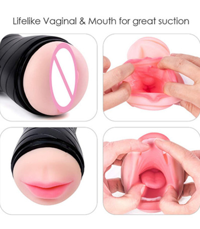 Male double-hole jet cup masturbation cup