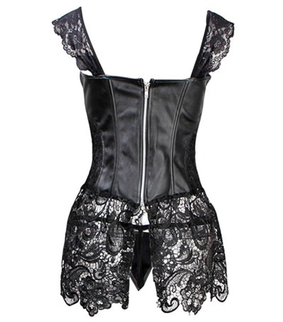 Newest Robe Perspective Lace Sleepwear With Leathe