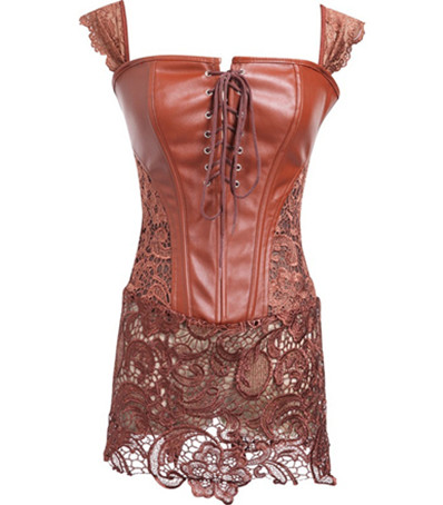 Newest Robe Perspective Lace Sleepwear With Leathe