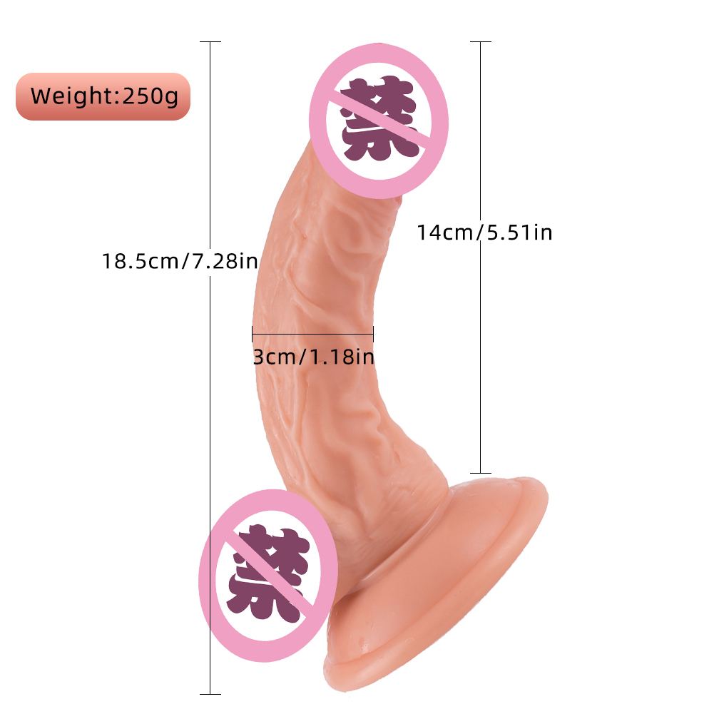 Realistic Dildo with Strong Suction Cup PVC Flexib