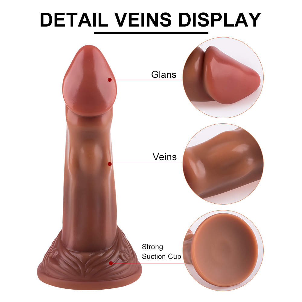 Soft liquid silicone brown dildo dildo female mast