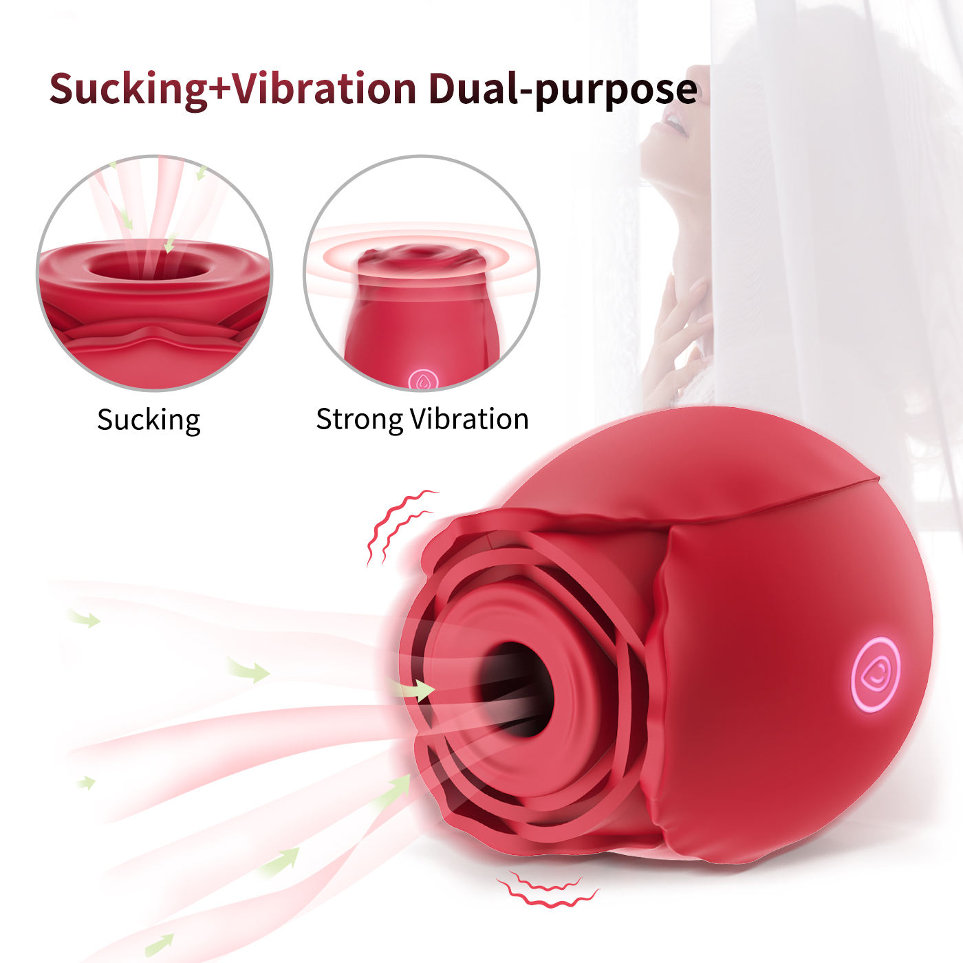 Sucking Adult Silicone Sex Rose Shaped Sucking Toy