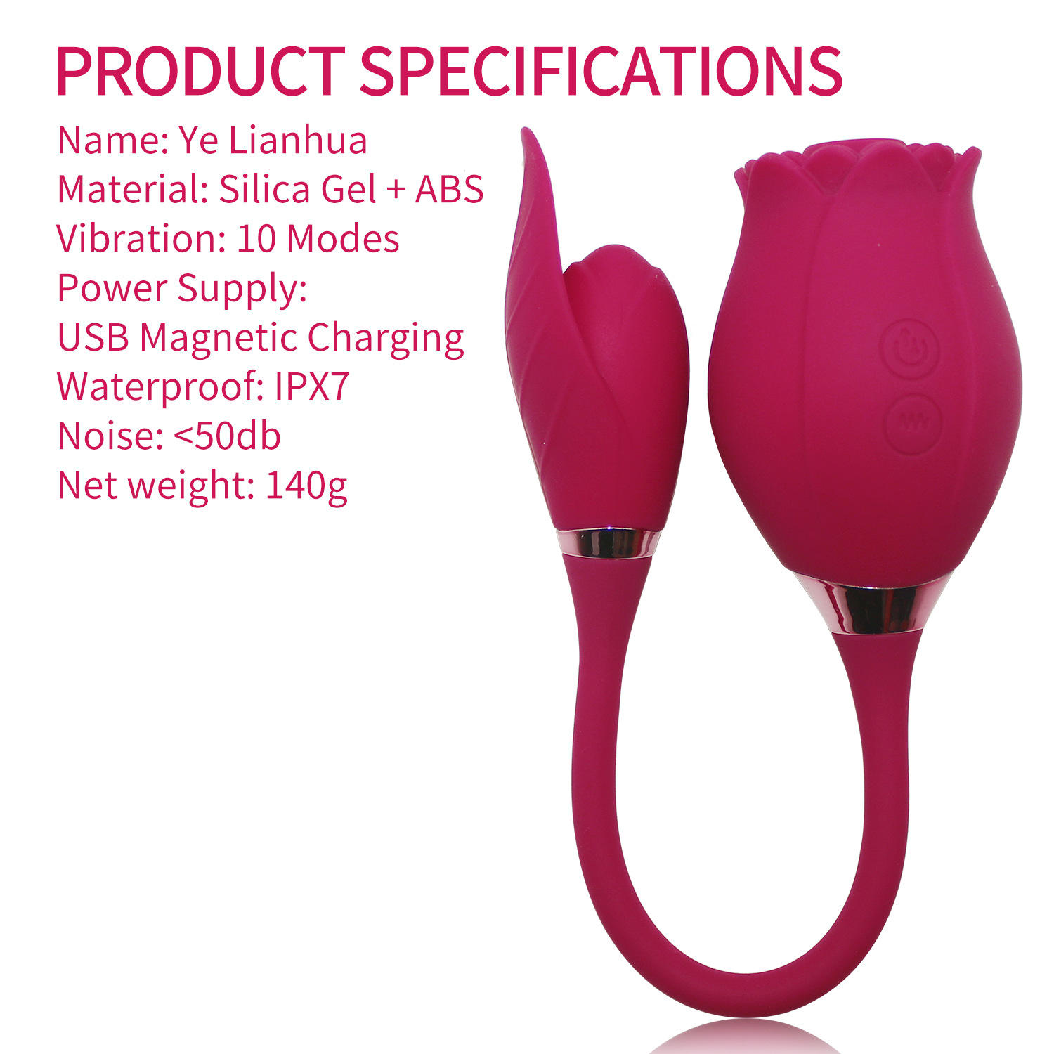 Silicone Rose Shaped Sex Toys Clitoral Sucking Vib