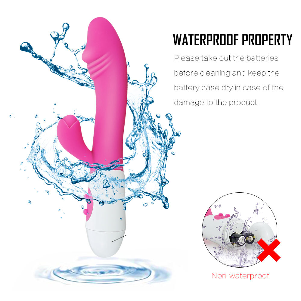 Silicone G-Spot Sex Vibrator Double Shock Rabbit V